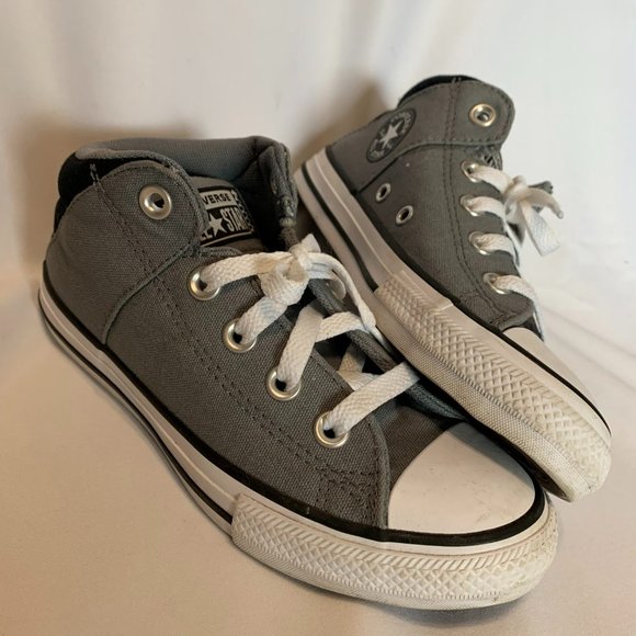 Boys Sz 1 Chuck Taylor Converse All Star Axel Street Urchin Canvas Mid Shoes New - Picture 3 of 15